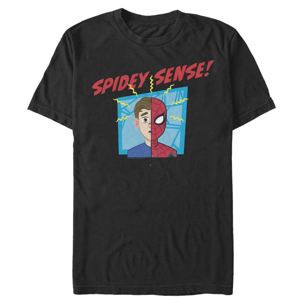 Marvel Big & Tall Spidey Sense Men's Tops Short Sleeve Tee Shirt, Black, 4X-Large