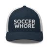 Soccer Whore Soccer Player Soccer Coach Soccer Whore Soccer Coach Soccer Player Trucker Cap Mesh Hat Adjustable C1 Navy/White view 1