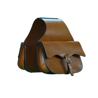 Daarkgreen Leather Western Saddle Bag Color Brown