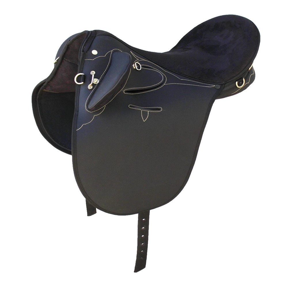 16" Black Synthetic Aussie Australian Stock Saddle 110S1289BK-16