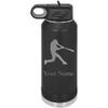 Baseball/Softball Hitter Personalized Custom Engraved Double Wall Vacuum Hot/Cold Drinks Insulated Stainless 32-Ounce Steel Boys/Girls Sports Team Water Bottle with Flip Top Lid, Straw view 1