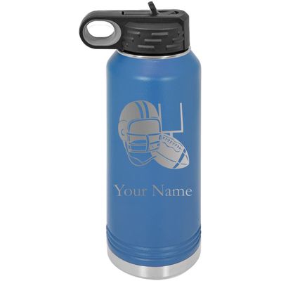 Football Team Player Personalized Custom Engraved Double Wall Vacuum Hot/Cold Drinks Insulated Stainless 40-Ounce Steel Boys/Girls Sports Team Water Bottle with Flip Top Lid, Straw