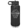 Basketball - Add Name or Team Personalized Custom Engraved Double Wall Vacuum Hot/Cold Drinks Insulated Stainless 32-Ounce Steel Boys/Girls Sports Team Water Bottle with Flip Top Lid, Straw view 1