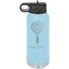 Tenns Racket Personalized Custom Engraved Double Wall Vacuum Hot/Cold Drinks Insulated Stainless 40-Ounce Steel Boys/Girls Sports Team Water Bottle with Flip Top Lid, Straw view 1