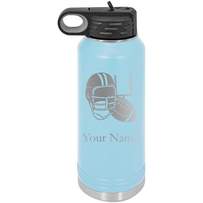 Football Team Player Personalized Custom Engraved Double Wall Vacuum Hot/Cold Drinks Insulated Stainless 40-Ounce Steel Boys/Girls Sports Team Water Bottle with Flip Top Lid, Straw