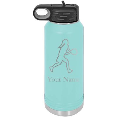 Basketball Player Girl Dribbling Personalized Custom Engraved Double Wall Vacuum Hot/Cold Drinks Insulated Stainless 40-Ounce Steel Boys/Girls Sports Team Water Bottle with Flip Top Lid, Straw