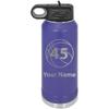 Add Name/Jersey Number BasketballPersonalized Custom Engraved Double Wall Vacuum Hot/Cold Drinks Insulated Stainless 32-Ounce Steel Boys/Girls Sports Team Water Bottle with Flip Top Lid, Straw view 1