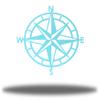 Riverside Designs Nautical Compass Coastal Metal Wall Art Steel Decor (36", Sea Foam) view 1