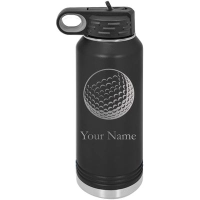 Golf Personalized Custom Engraved Double Wall Vacuum Hot/Cold Drinks Insulated Stainless 40-Ounce Steel Boys/Girls Sports Team Water Bottle with Flip Top Lid, Straw