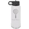 Tenns Racket Personalized Custom Engraved Double Wall Vacuum Hot/Cold Drinks Insulated Stainless 32-Ounce Steel Boys/Girls Sports Team Water Bottle with Flip Top Lid, Straw view 1