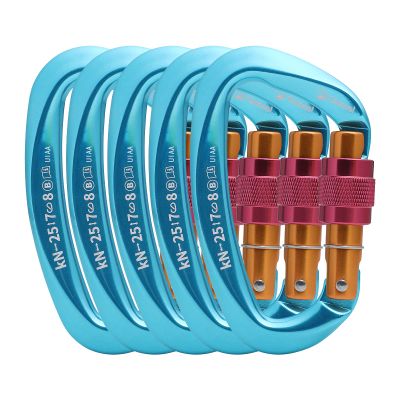 CAMNAL Heavy Duty Carabiner UIAA Certified Locking Carabiner 25KN (About 5620 lbs) Screw Lock Carabiner D Shape Carabiner Clip for Rock Climbing, Mountaineer, Aerial Work