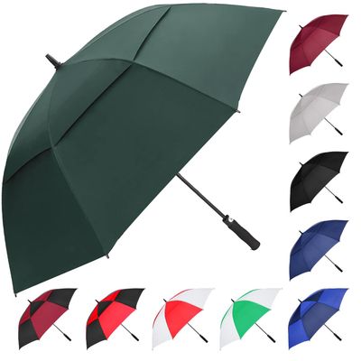 MRTLLOA Extra Large Green Golf Umbrella, 54/62/68/72 Inch Automatic Open, Oversize Double Canopy Vented Windproof Waterproof Sports Umbrellas for Rain(68 Inch Green)