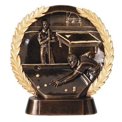 Same Day Awards High Relief Billiards Trophy with Laurel Wreath Design - Custom Engraved Award for Pool Players Leagues Tournaments Champions MVPs Personalized Recognition