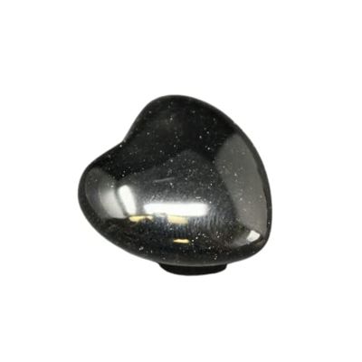 1 Pcs Black Obsidian Heart: LARGE 1.75" (Palm, Crystal Heart, Puffed Stone Heart)