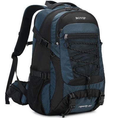 BOVIP 40L Hiking Backpack Waterproof Lightweight Daypack Travel Sports Camping Backpack for Men Women Blue