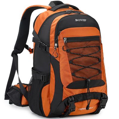 BOVIP 40L Hiking Backpack Waterproof Lightweight Daypack Travel Sports Camping Backpack for Men Women Orange
