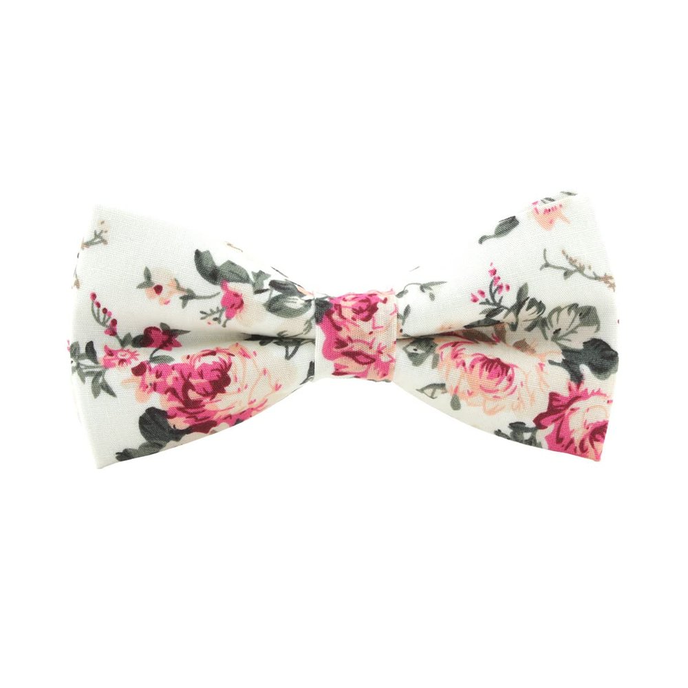 Eeleva Elegant Adjustable Pre-tied bow ties for Men Boys, Floral Print Bowtie, Great Weddings, Groom, Groomsmen (30Light Green), 4.7inch