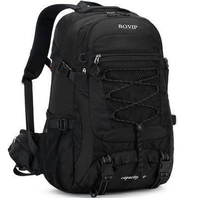 BOVIP 40L Hiking Backpack Waterproof Lightweight Daypack Travel Sports Camping Backpack for Men Women Black