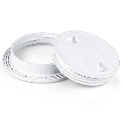 Boat Hatch Cover ABS 4 inch White Non Slip Inspection Hatch w/Detachable Cover