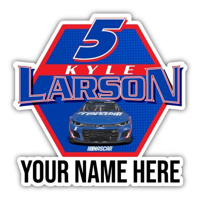 Custom Personalized Nascar #5 Kyle Larson 4-Inch Vinyl Decal Sticker with Engraved Name