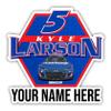 Custom Personalized Nascar #5 Kyle Larson 4-Inch Vinyl Decal Sticker with Engraved Name view 1