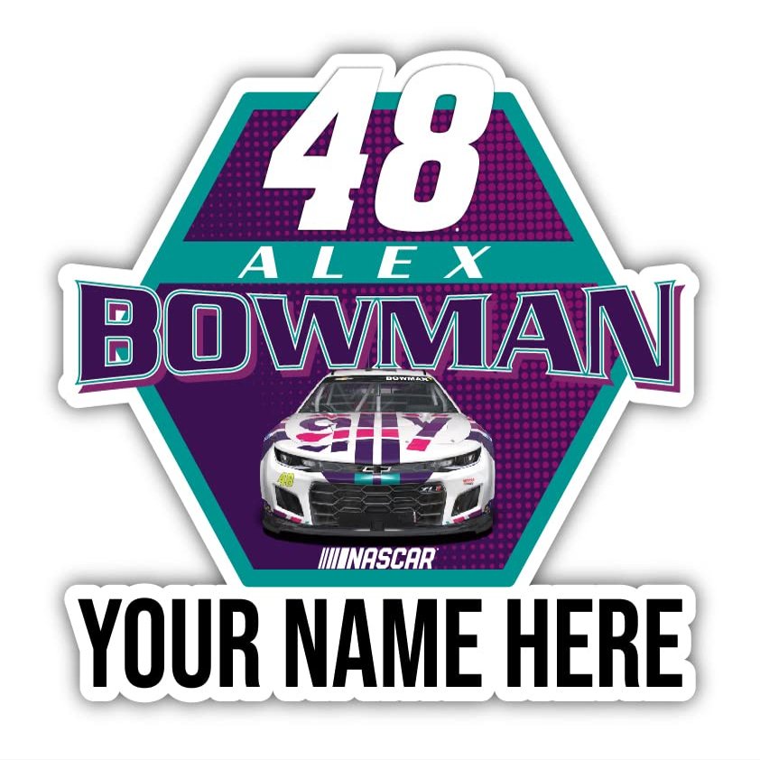 Custom Personalized Nascar #48 Alex Bowman 4-Inch Vinyl Decal Sticker with Engraved Name