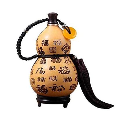 DHHHC 500Ml Outdoor Portable Water Bottle Natural Growth Gourd Bottle Chinese Style Carving Ornaments Natural Gourd Water Bottle