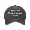 ANGELJUAN Personalized Baseball Cap with Text Image Dad Hats Soft Washed,Black view 1