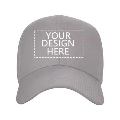 ANGELJUAN Customized Baseball Hat Personalized Text Logo Photo Adjustable Dad Cap,Gray