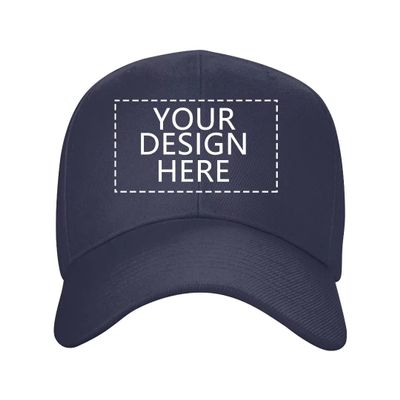 ANGELJUAN Customized Baseball Hat Personalized Text Logo Photo Adjustable Dad Cap,Navy