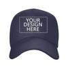 ANGELJUAN Customized Baseball Hat Personalized Text Logo Photo Adjustable Dad Cap,Navy view 1
