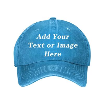 Custom Baseball Hats Personalized Cowboy Cap Add Your Text Photo Adjustable,Blue