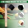 TOBWOLF Chalk Holder for Billiards, 2 in 1 Pool Cue Chalk Holder, Portable Wooden Pool Snooker Chalk Holder, Billiard Cue Tip Pricker, Non-Slip Billiard Cue Tip Tool Pool Table Accessory view 3