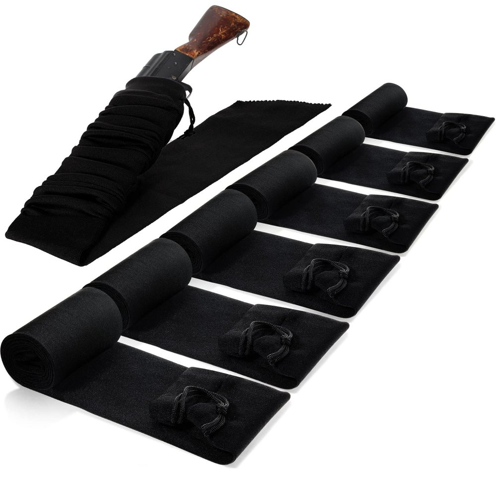 Sumind 6 Pcs Silicone Gun Sock Anti Rust, 55 Inch, Black