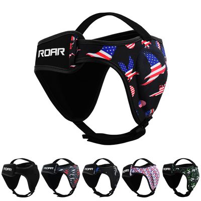 ROAR-INT Wrestling Headgear Men BJJ Ear Guard Protection MMA Grappling Cauliflower Helmet (American-Flag, One-Size)