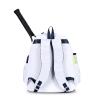 Ame & Lulu Courtside 2.0 Tennis Backpack - Padded & Adjustable Straps - Contains Two Exterior Water Bottle Pockets - White/Navy - 1 Count view 2
