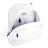 Ame & Lulu Courtside 2.0 Tennis Backpack - Padded & Adjustable Straps - Contains Two Exterior Water Bottle Pockets - White/Navy - 1 Count view 3