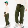 MINI PANDA Boys' Cargo Pant,Husky Boys Adjustable Waist Pants Size 6-16 (10, Olive) view 2