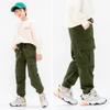 MINI PANDA Boys' Cargo Pant,Husky Boys Adjustable Waist Pants Size 6-16 (10, Olive) view 3