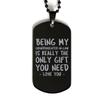 Funny Granddaughter-in-Law Black Dog Tag Necklace, Being My Granddaughter-in-Law is Really The Only Gift You Need, Best Birthday Gifts for Granddaughter-in-Law view 1