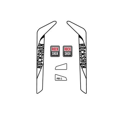 Rock Shox rs-1 White 1 Fork Bike Compatible Stickers 29''