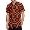 BAIKUTOUAN Shining Carpet Pattern Men's Short Sleeve Shirt Casual Loose Button Down Shirts for Work Beach Vacation XL view 1