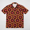 BAIKUTOUAN Shining Carpet Pattern Men's Short Sleeve Shirt Casual Loose Button Down Shirts for Work Beach Vacation XL view 4