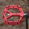 Mountain Bike Pedals - 9/16" Nylon Fiber Bicycle Flat Pedals -Bicycle Platform Pedals for Road Mountain BMX MTB Bike(Red) view 2