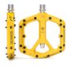 Mountain Bike Pedals - 9/16" Nylon Fiber Bicycle Flat Pedals -Bicycle Platform Pedals for Road Mountain BMX MTB Bike (Yellow) view 1