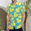 BAIKUTOUAN Yellow Rubber Duck and Bubbles Men's Short Sleeve Shirt Casual Loose Button Down Shirts for Work Beach Vacation XL view 2