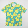 BAIKUTOUAN Yellow Rubber Duck and Bubbles Men's Short Sleeve Shirt Casual Loose Button Down Shirts for Work Beach Vacation XL view 4