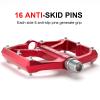 Road/Mountain Bike Pedals - 3 Bearings Bicycle Pedals - 9/16 CNC Machined Flat Pedals with Removable Anti-Skid Nails view 3