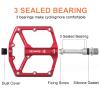 Road/Mountain Bike Pedals - 3 Bearings Bicycle Pedals - 9/16 CNC Machined Flat Pedals with Removable Anti-Skid Nails view 4