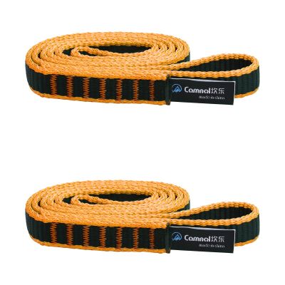 CAMNAL Climbing Sling UIAA CE Certified 16mm Nylon Sling 22KN(4840 lb) Climbing Sling 24-87in (60-220cm), Blue/Yellow/Purple, 1/2/3 Pack (24 in/60 cm 2 Pack, Yellow)
